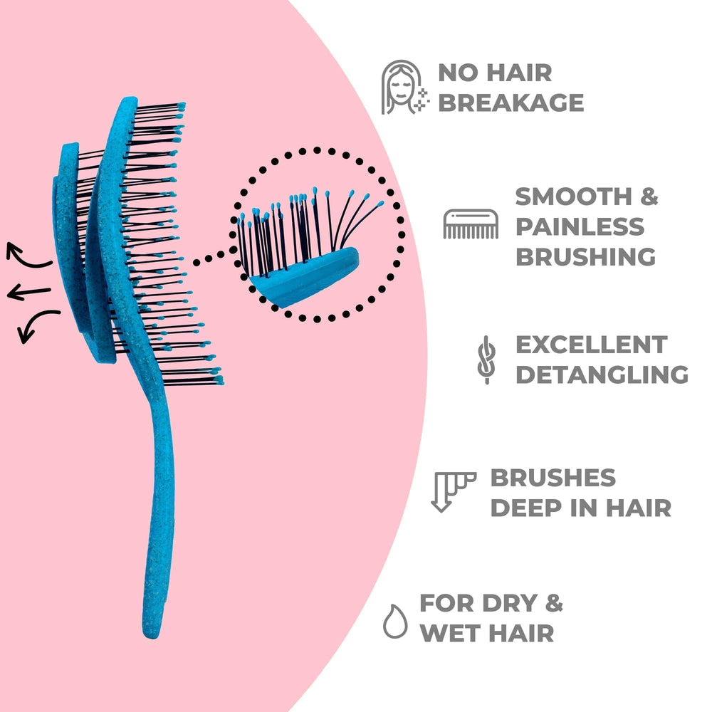Brosse Ninabella Detangle, design ergonomique pour une prise en main confortable.