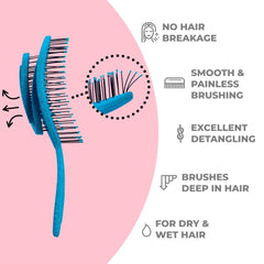Brosse Ninabella Detangle, design ergonomique pour une prise en main confortable.
