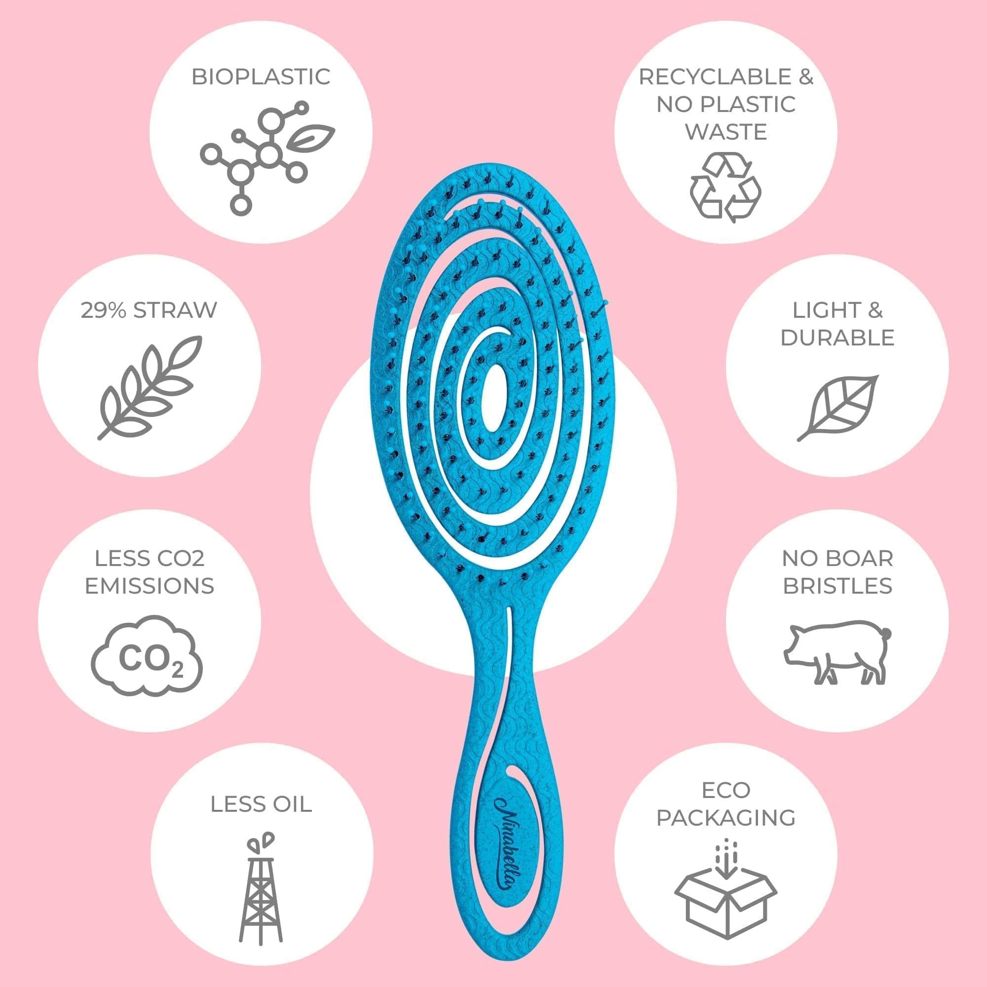 Detangle Ninabella, compatible extensions et perruques pour un soin sans casse.
