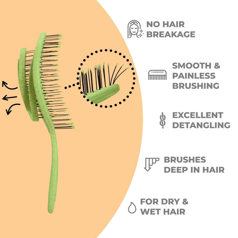 Ninabella brosse ergonomique avec poignee confort pour une prise en main agréable.