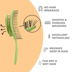 Ninabella brosse ergonomique avec poignee confort pour une prise en main agréable.