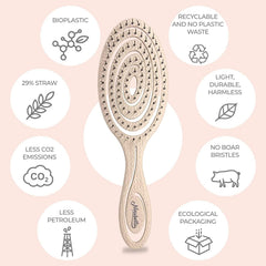 Brosse Ninabella ergonomique avec poignée légère et tête spiralée pour un brushing agréable