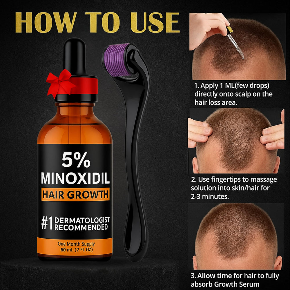Nincrane Minoxidil 5% emballage 2oz: volume suffisant pour deux mois.