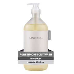 NINEMILA9 Pure Hinoki - bouteille avec pompe, parfum doux et hydratant pour le corps.