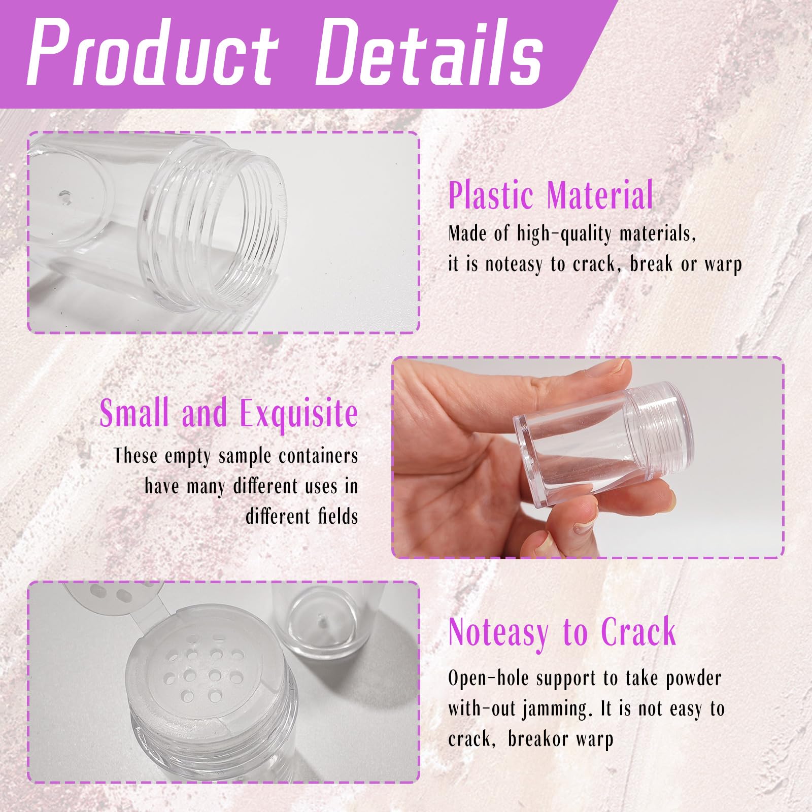 Nirvany pots-poudre compact 10ml pour voyager et gagner de la place.