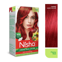 Nisha Creme Coloration Flame Red — texture crémeuse facilitant l’application homogène.