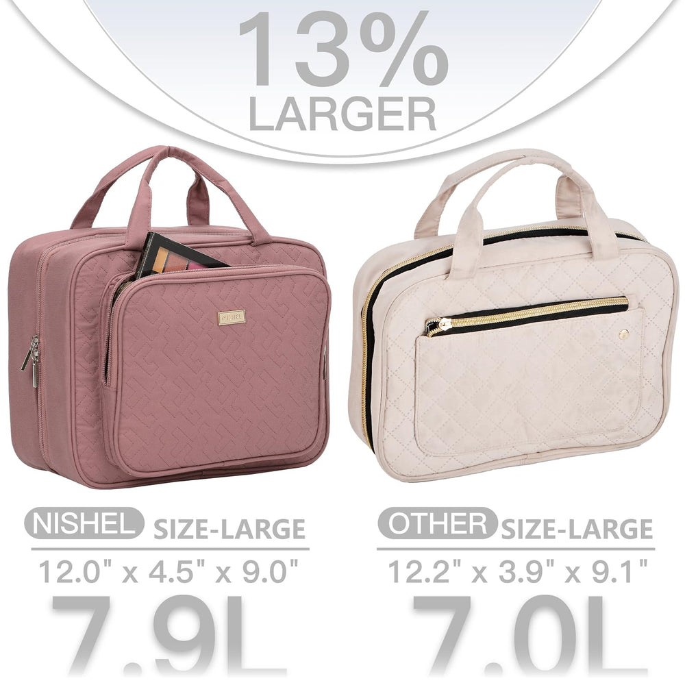 NISHEL intérieur avec compartiments maille, maintien des flacons.