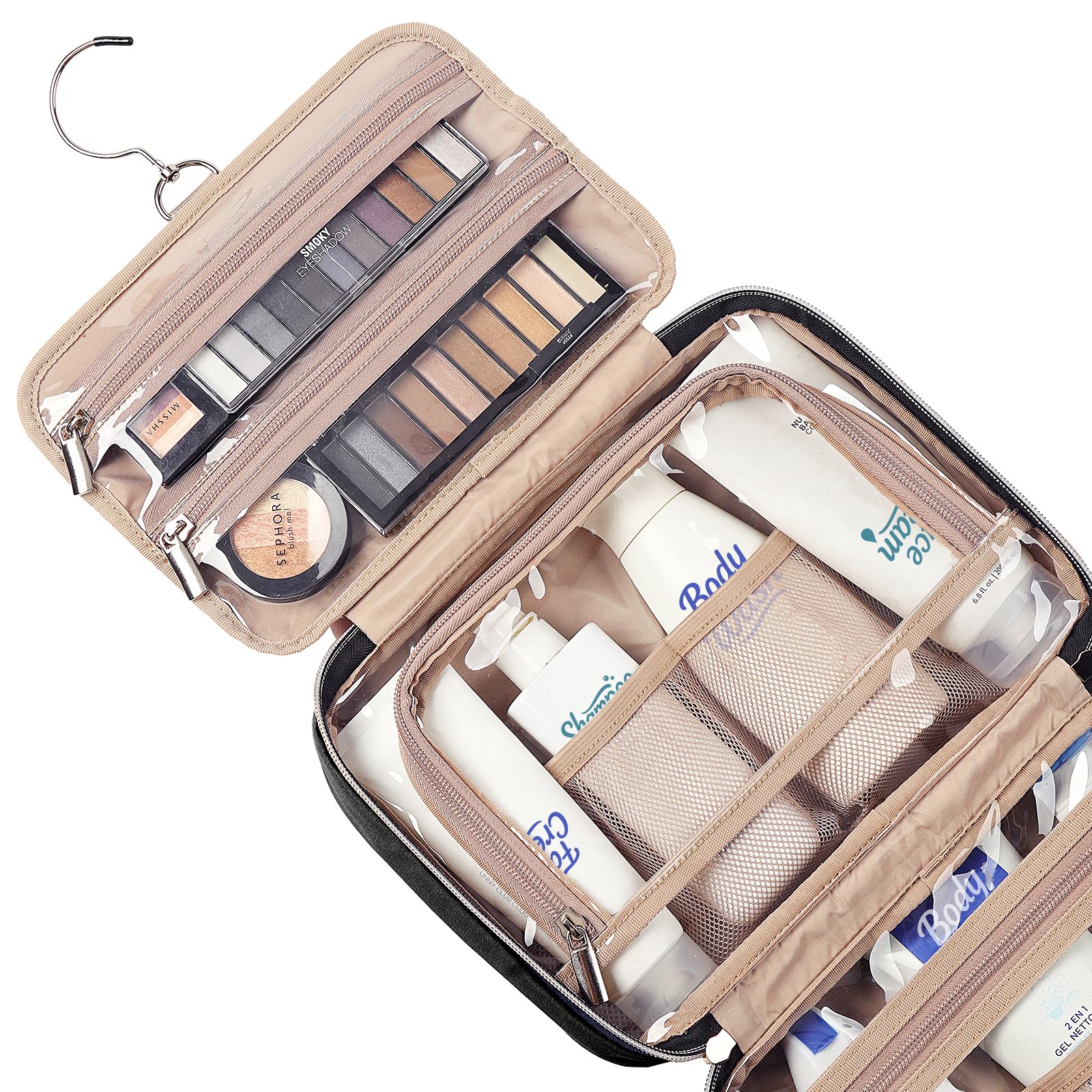 NISHEL poches elastiques et fermeture-eclair pour ranger intelligemment vos articles.