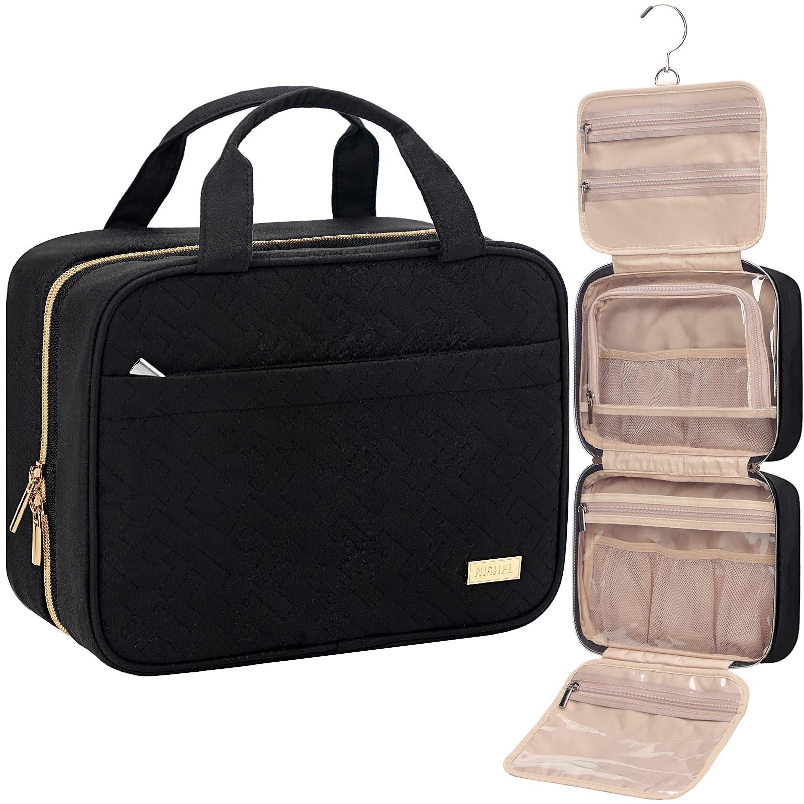NISHEL sac d'hygiène de voyage suspendu, pratique à accrocher.