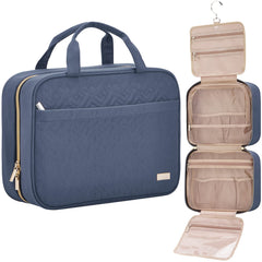 NISHEL sac-toilette-voyage bleu-egée: grande capacité pour tous les essentiels.