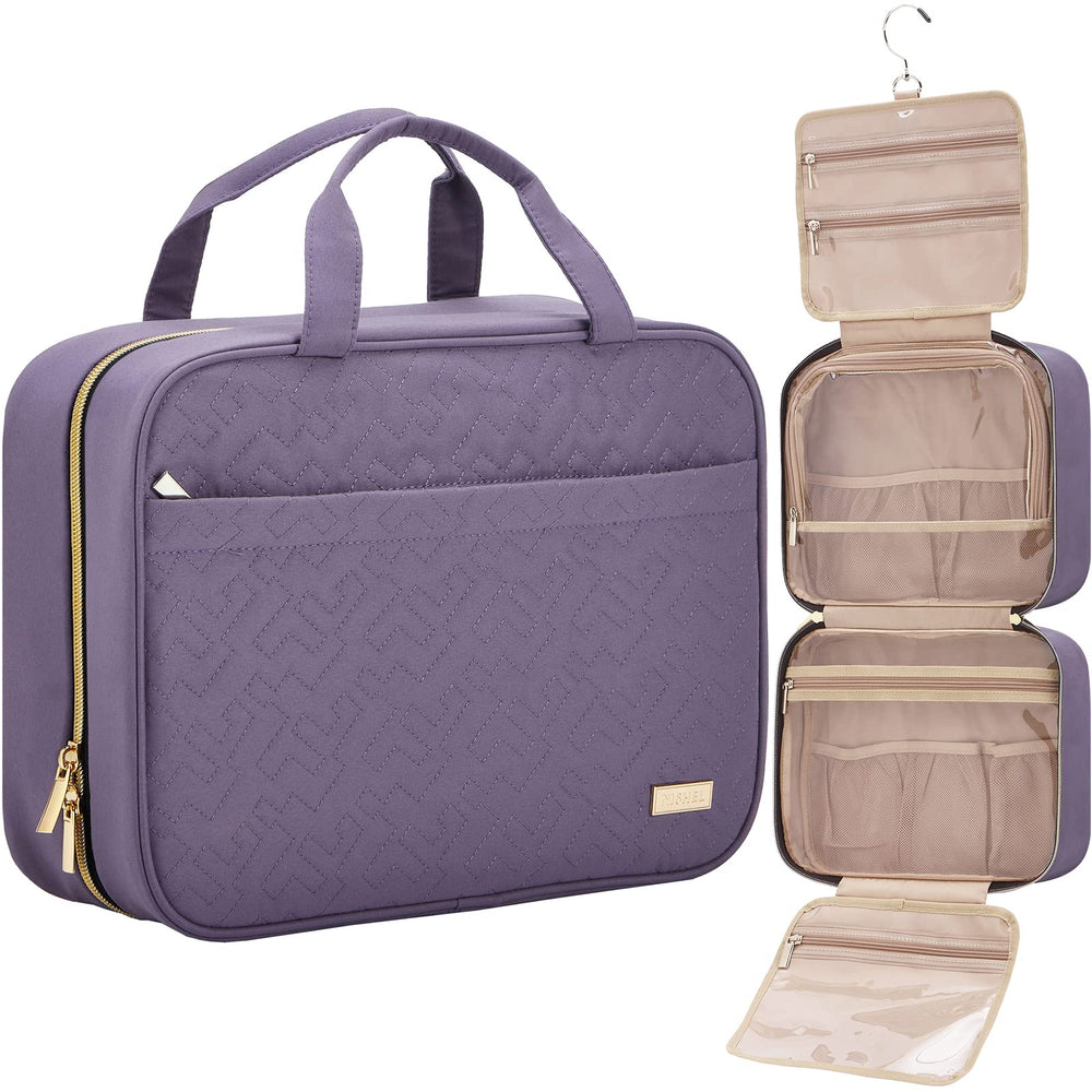 NISHEL sac-toilette-voyage-pendable-ouvert permet un accès rapide et pratique.