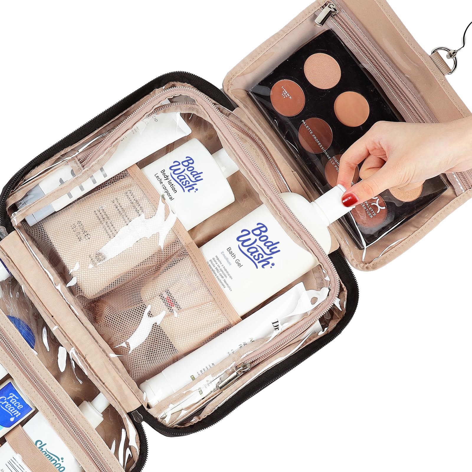 Trousse NISHEL design transparent, vue d’ensemble des articles