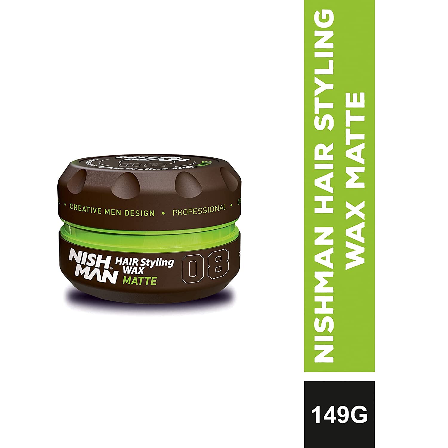 Nishman 08 Matte Wax garantit une tenue longue durée sur cheveux épais.