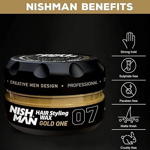 Nishman Gold One 07 sur cheveux secs pour une brillance durable.