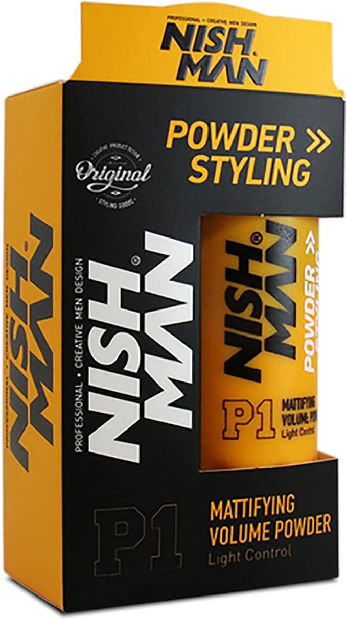 La poudre Nishman P1 offre un fini mat pour volume naturel et longue tenue.