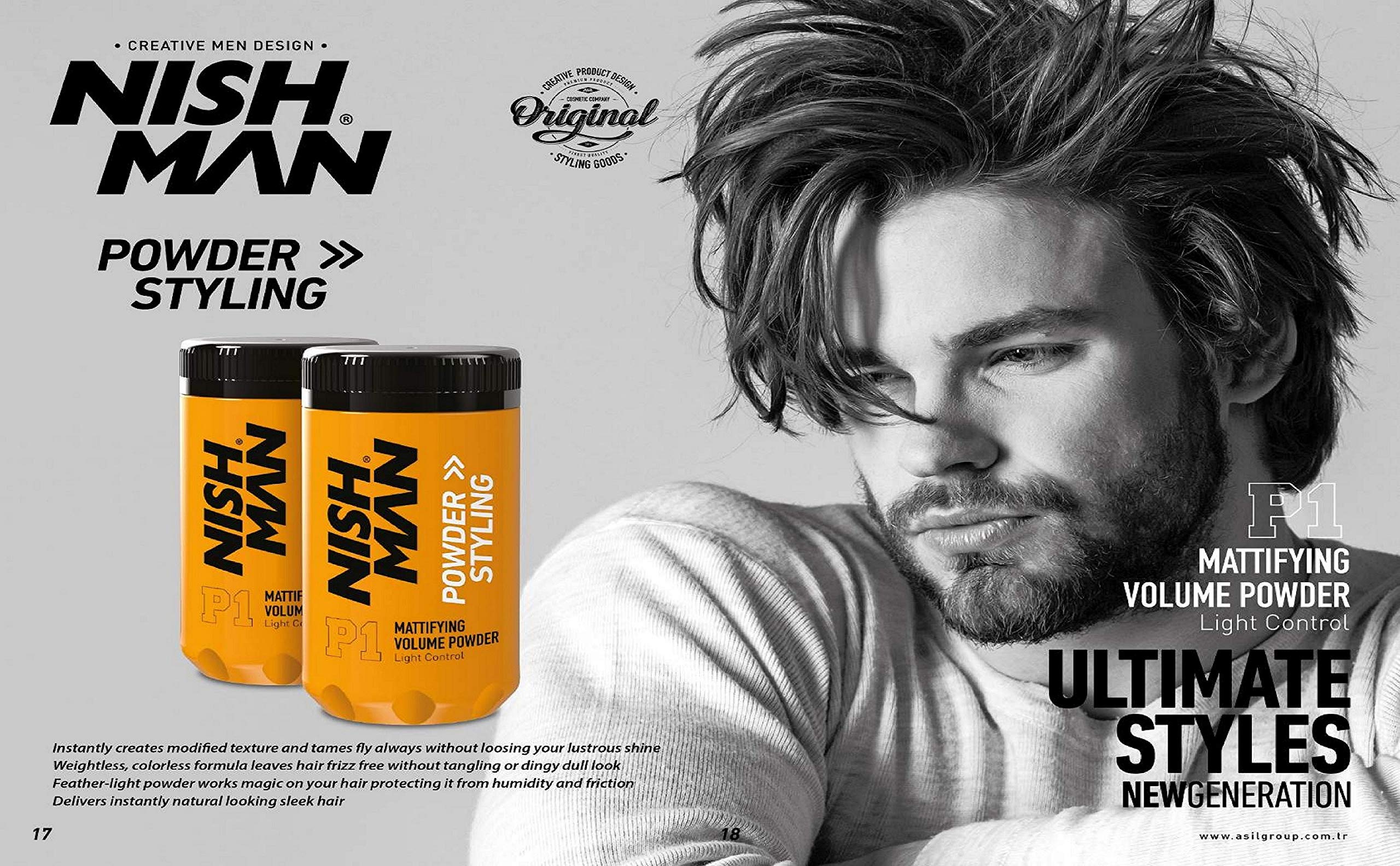 Nishman Poudre Coiffante Series 20 g — résultats naturels et durables tout au long de la journée.