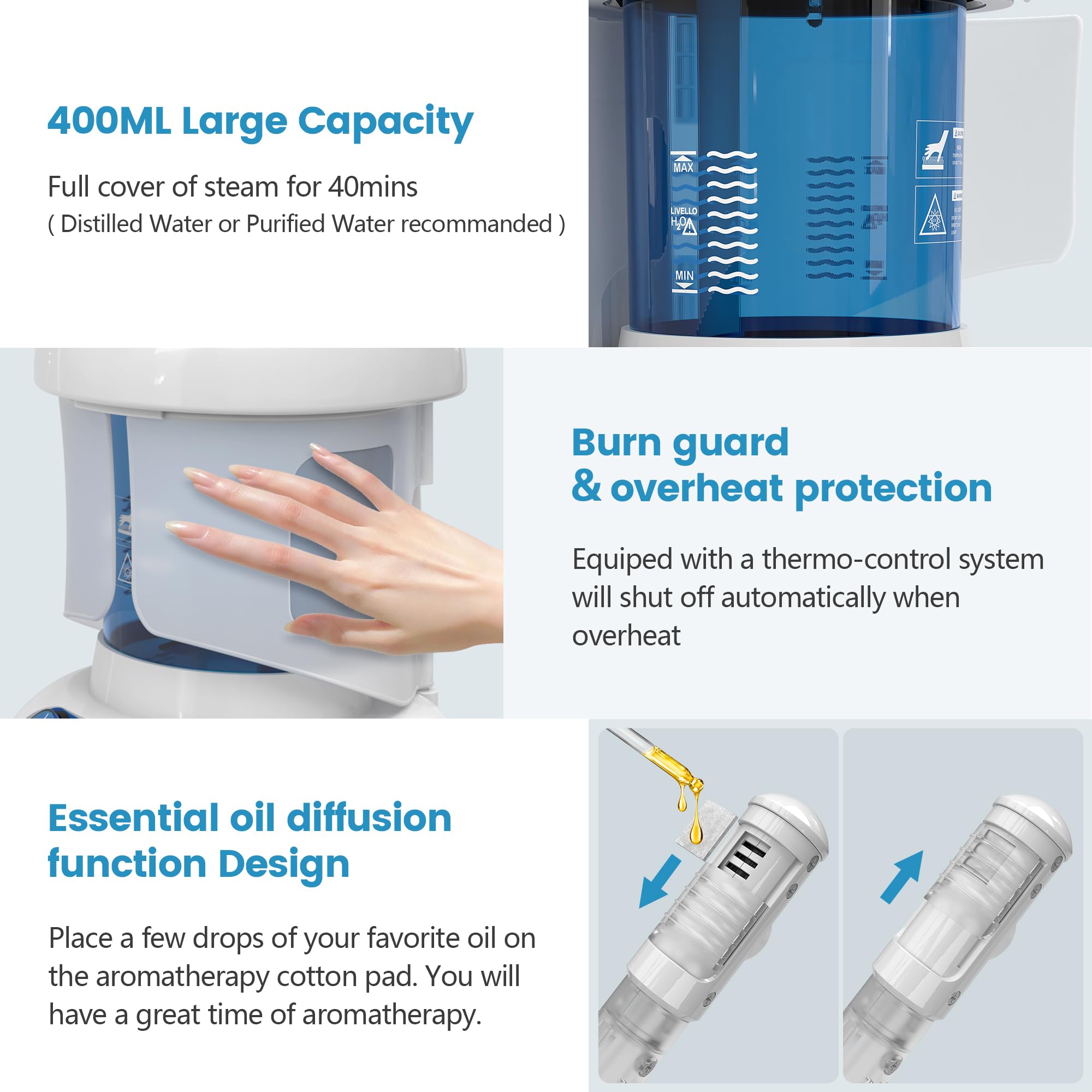 Nisperos Nano Ionic vapeur visage utilisation simple à la maison.