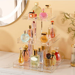 NIUBEE etagere parfum rectangulaire en résine claire, affichage élégant et stable.