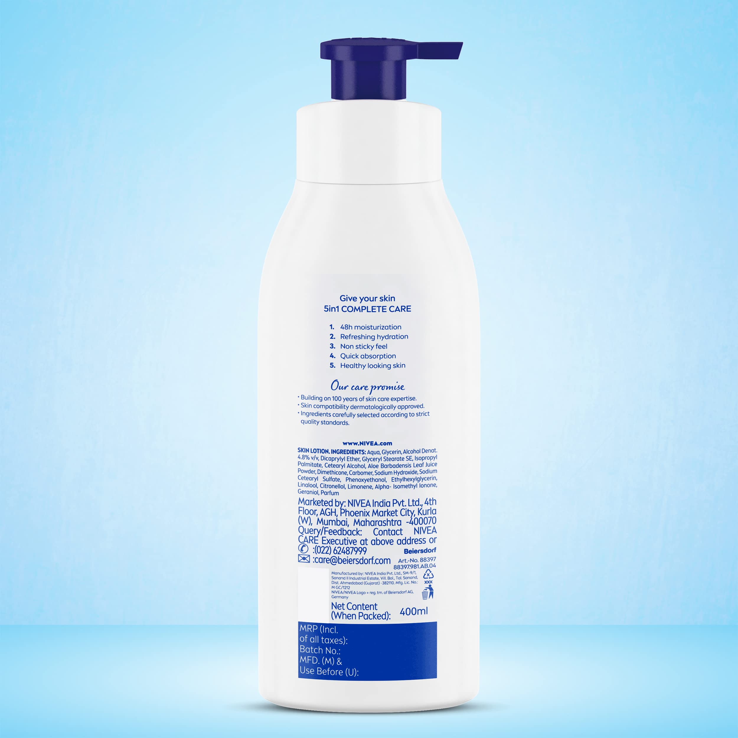 Application sur peau NIVEA Aloe Hydration pour une hydratation légère.