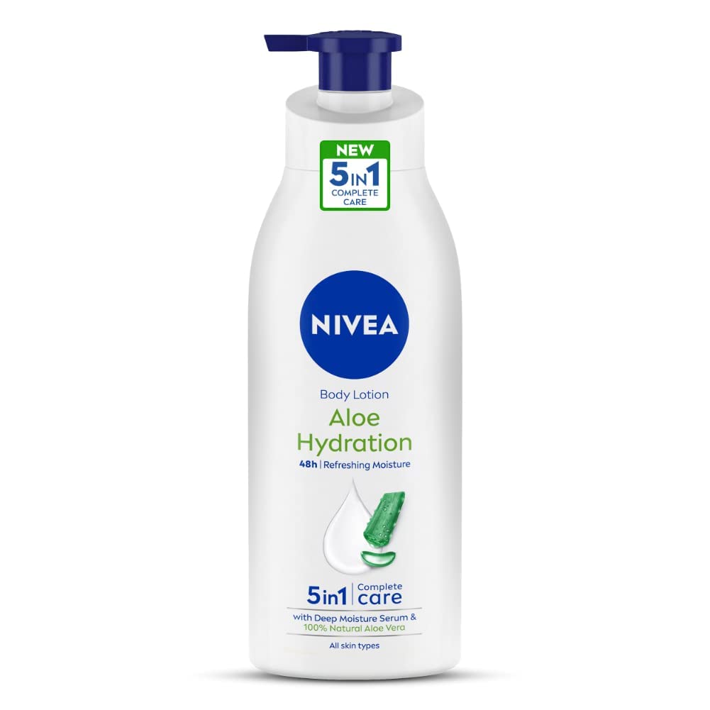 NIVEA Aloe Hydration, bouteille 400 ml prête à hydrater la peau.