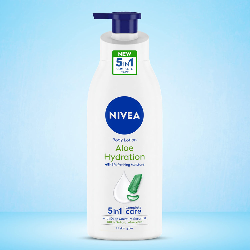 Texture crème NIVEA Aloe Hydration sur la peau.