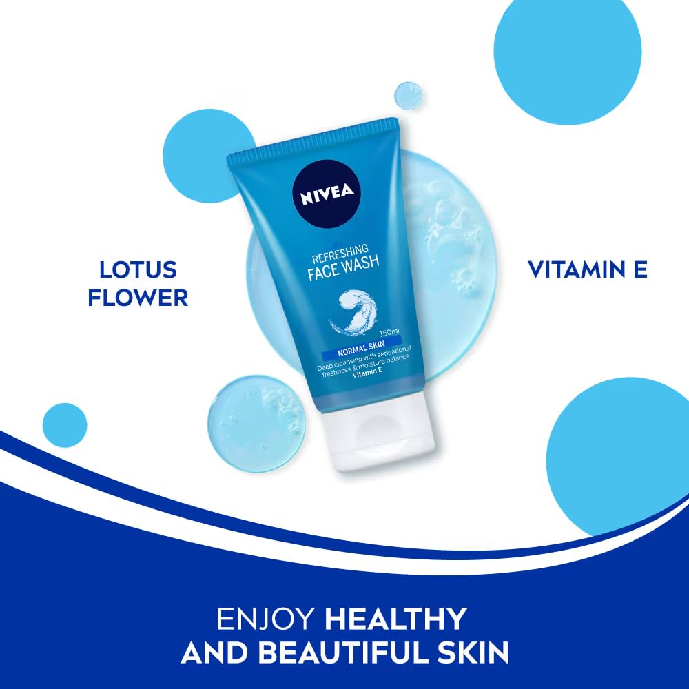 NIVEA application gel visage rafraissant, distribué facilement sur le visage.