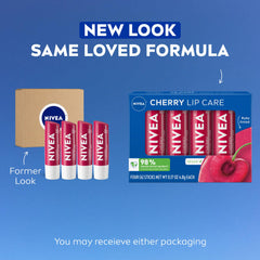 Baume Lèvres NIVEA Cerise: couleur rubis et brillance légère.