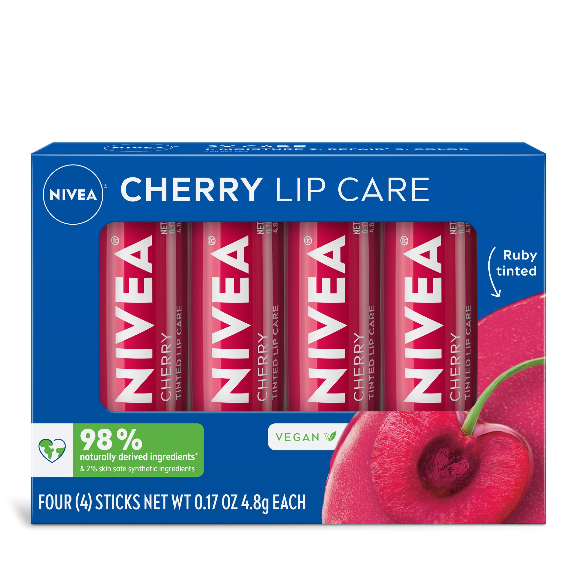 Baume Lèvres NIVEA Cerise: teinte rouge et hydratation durable.