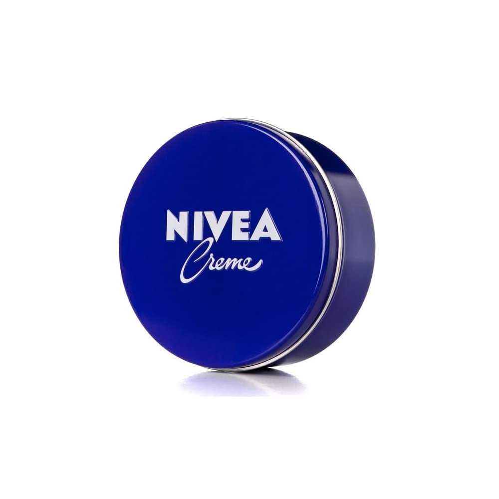 NIVEA Crème authentique allemande appliquée sur peau, douceur et confort.