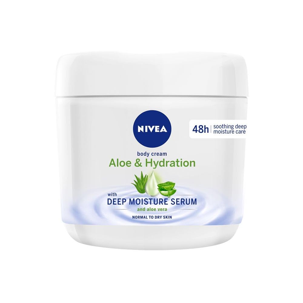 NIVEA Crème pour le corps à l’aloé en jarre, hydratation durable et douceur.
