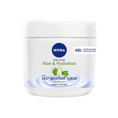 NIVEA Crème pour le corps à l’aloé en jarre, hydratation durable et douceur.