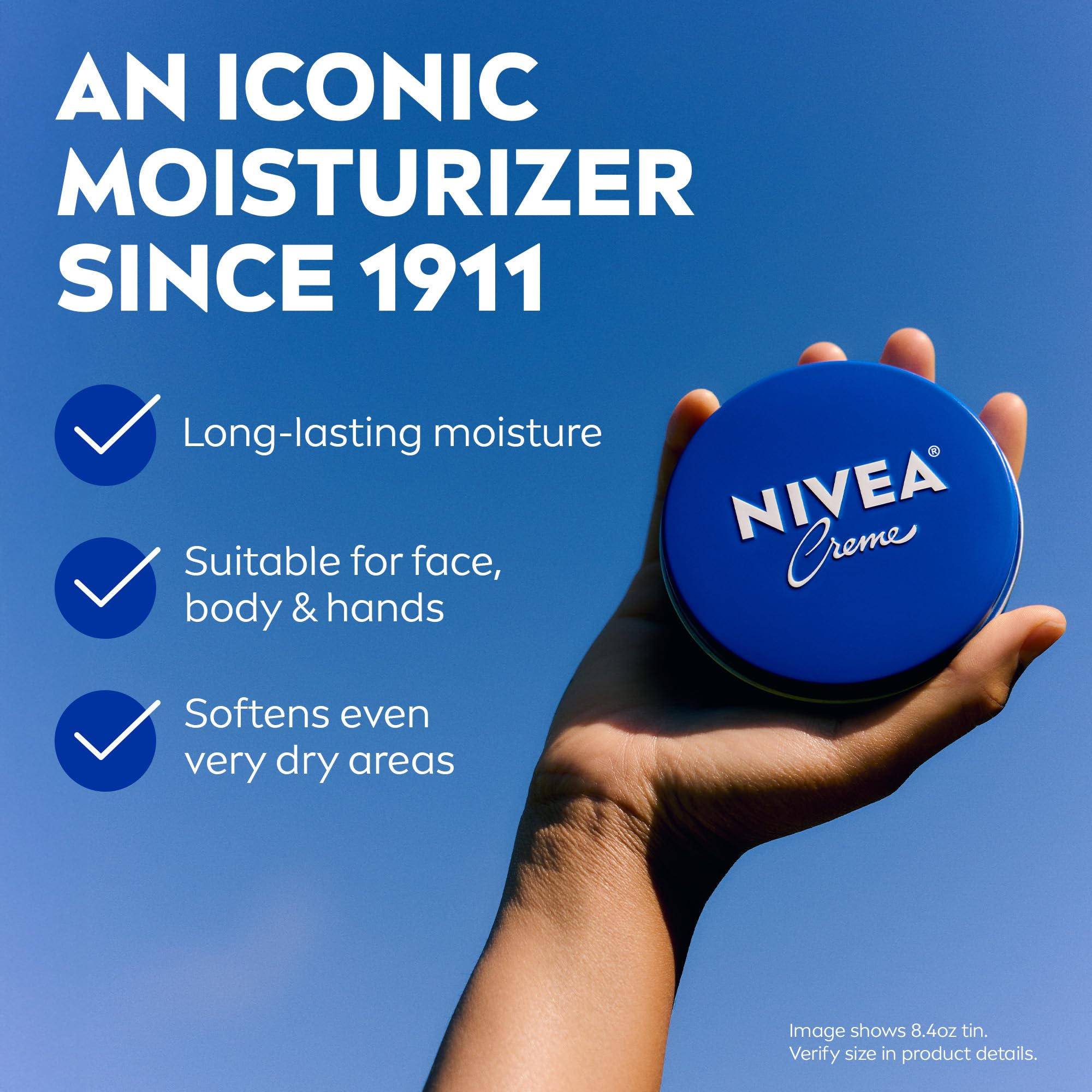Texture riche et onctueuse de la Crème NIVEA pour peau nourrie.