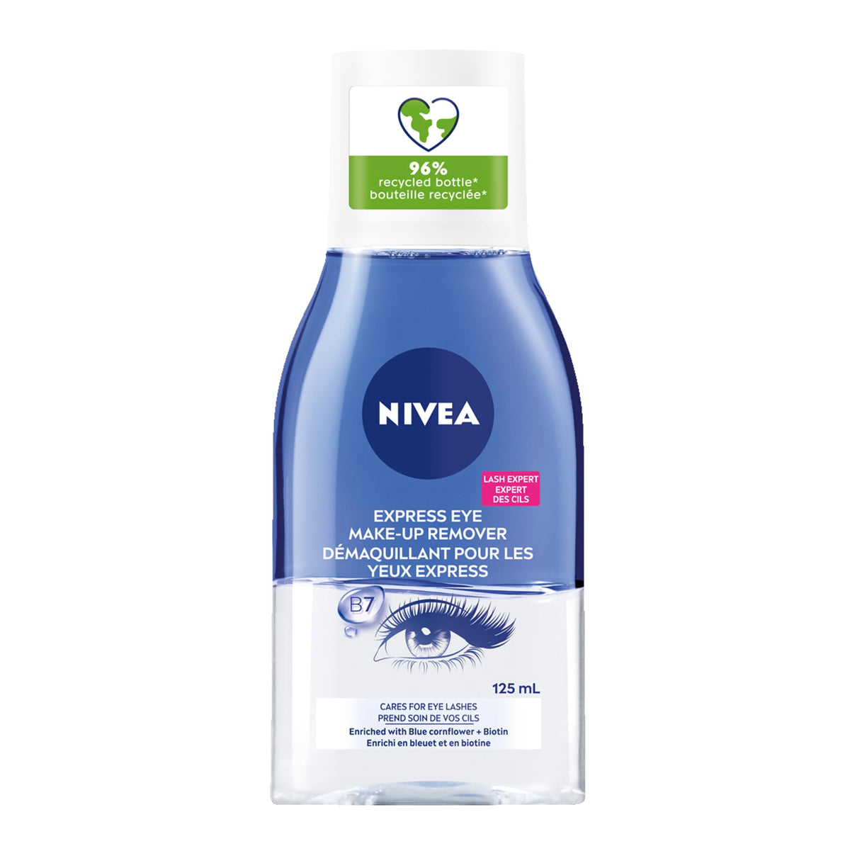 NIVEA Démaquillant Double Action Yeux: flacon visible, démaquillage rapide et doux.
