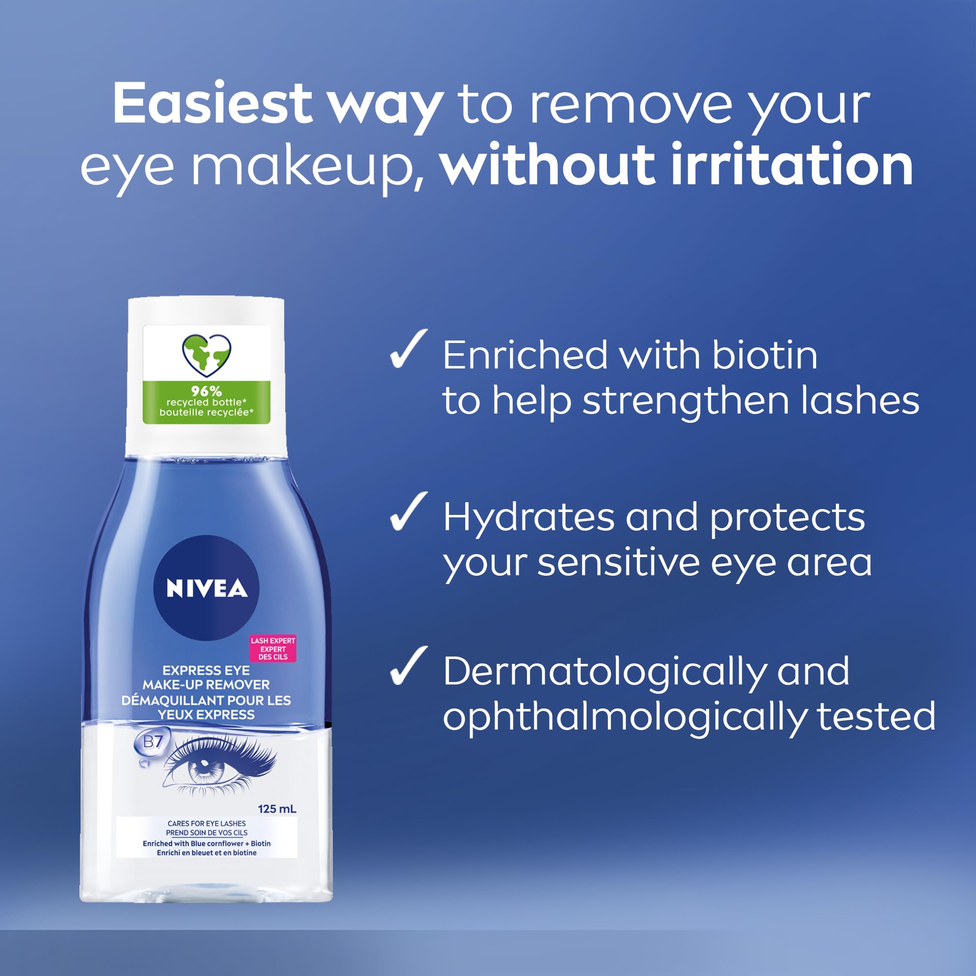 NIVEA Démaquillant Double Action Yeux: texture crème-liquide agréable autour du regard.