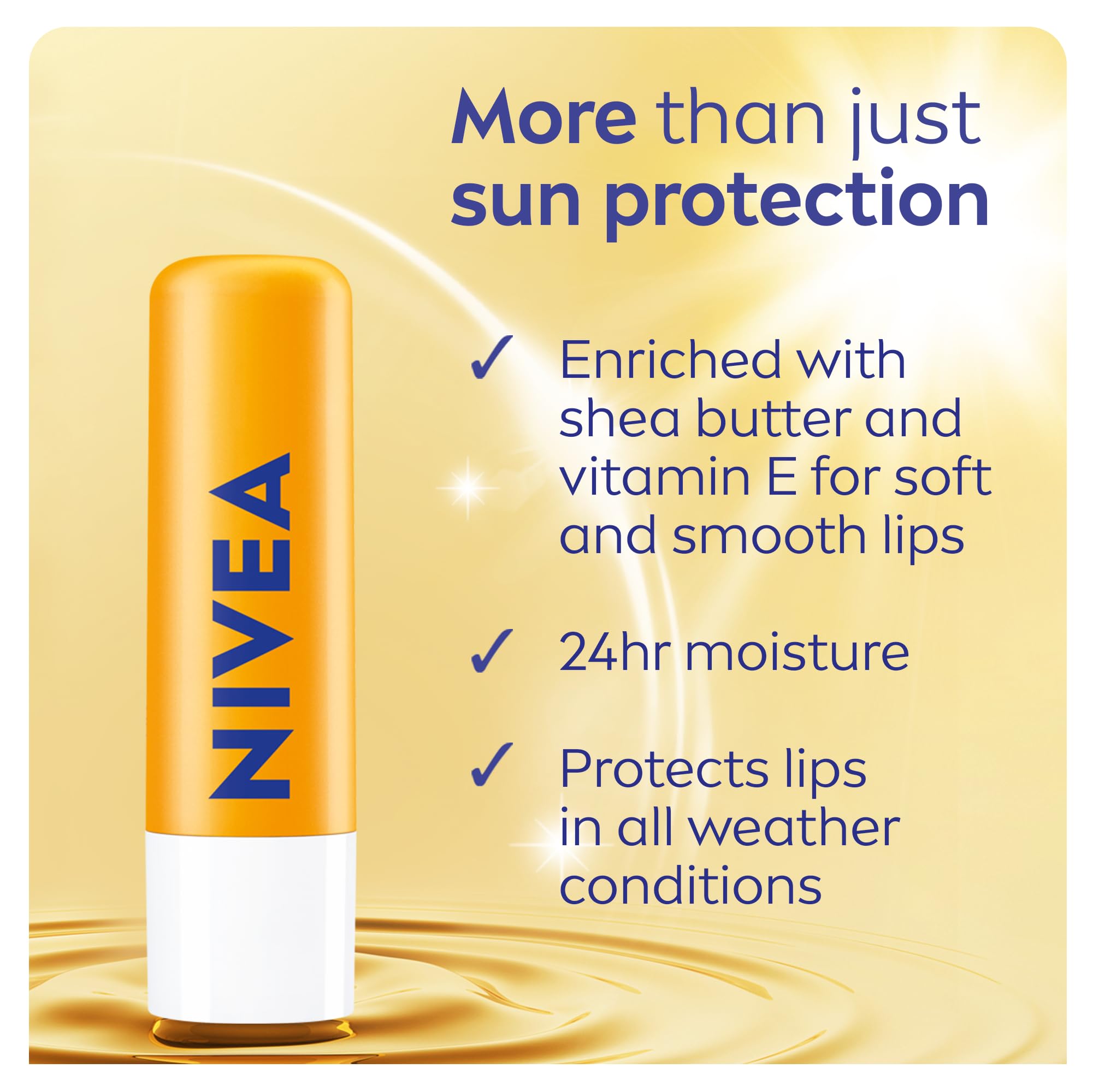 NIVEA Baume lèvres SPF30 duo, présentation pratique et portable pour le sac.