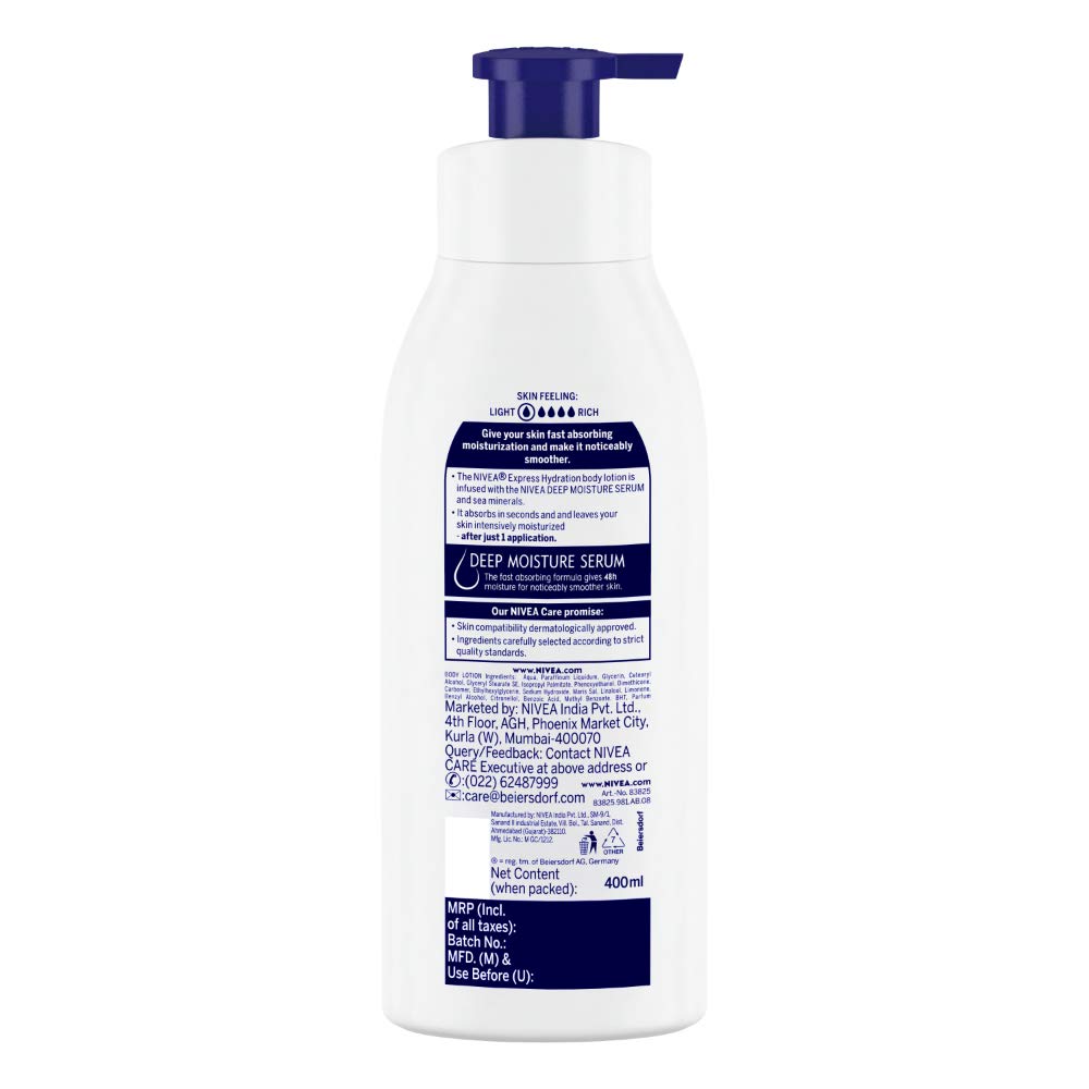 Utilisation post-douche – peau douce et hydratée grâce à NIVEA Express Hydration.
