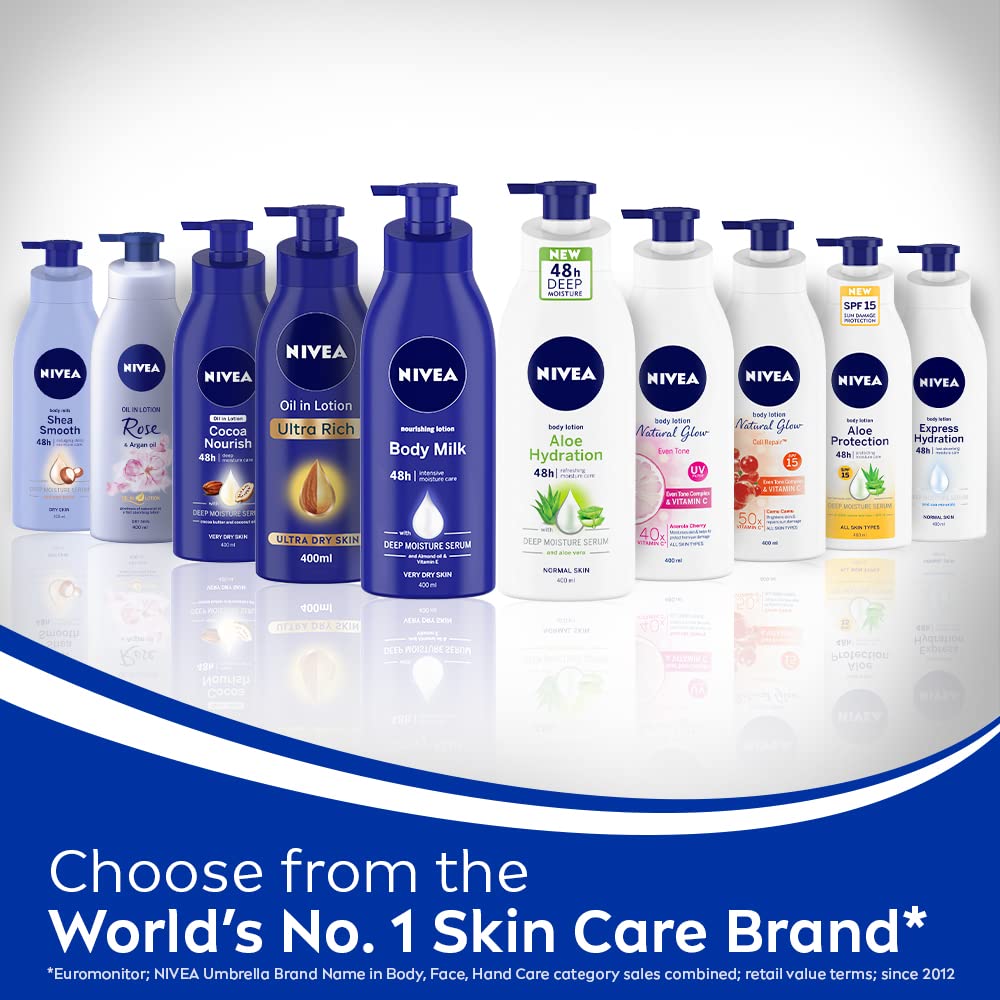 Crème pour le corps NIVEA Express Hydration, texture fine pour tout le corps.