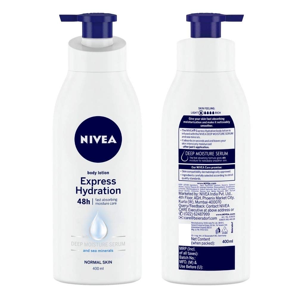 NIVEA Express Hydration – parfum discret et soin quotidien pour la peau.