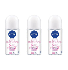 NIVEA Extra Brightening Flavor roll-on deodorant pack on display for daily freshness