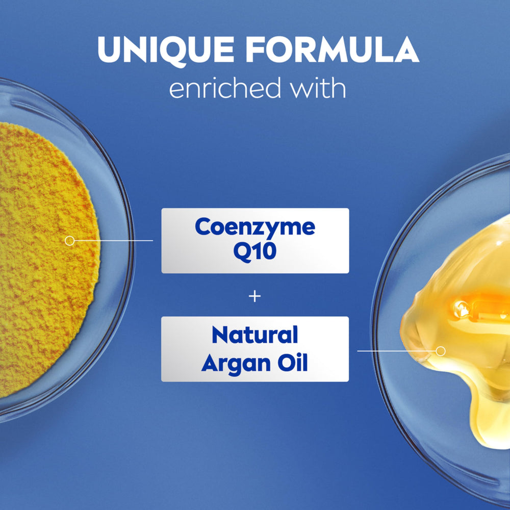 NIVEA Hydratation 72h grâce à une formule riche et confortable.