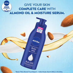 NIVEA Lait Corporel Application Douce, peau plus lisse après application.