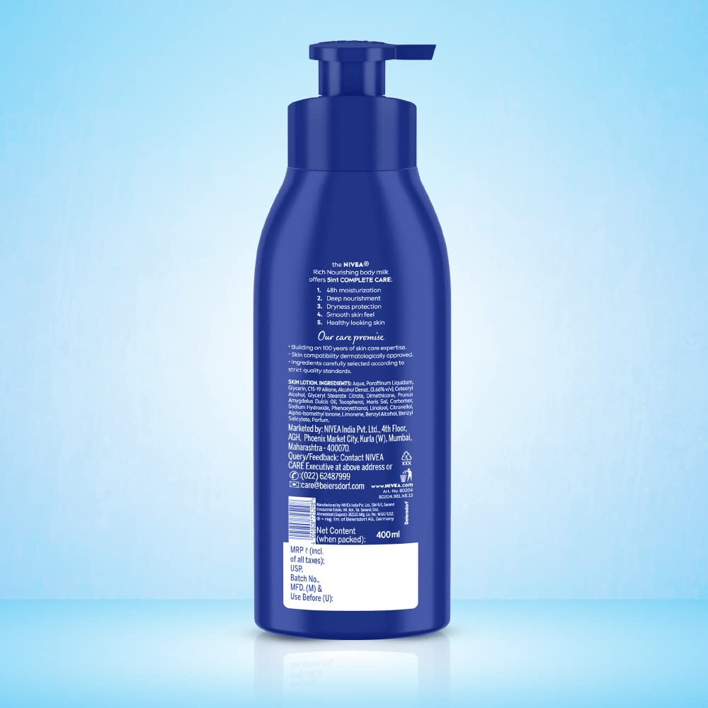 NIVEA Lait Corporel Peau Très Sèche, soin quotidien pour douceur durable.