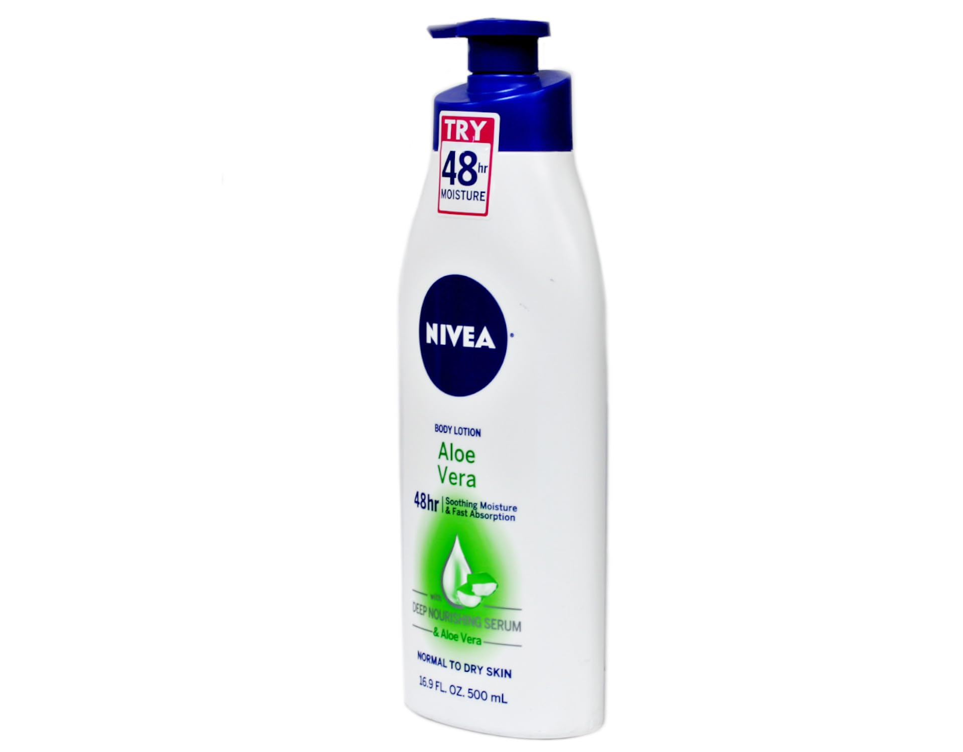 NIVEA Lotion Aloe Vera, parfum léger, peau fraîche et hydratée après chaque application.