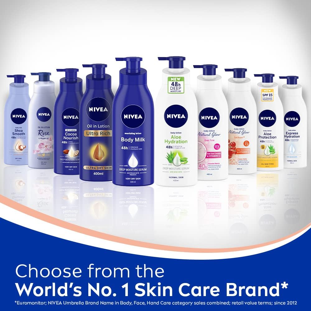 NIVEA Lotion Corps Natural Glow – rituel quotidien simple, douceur et fraîcheur.