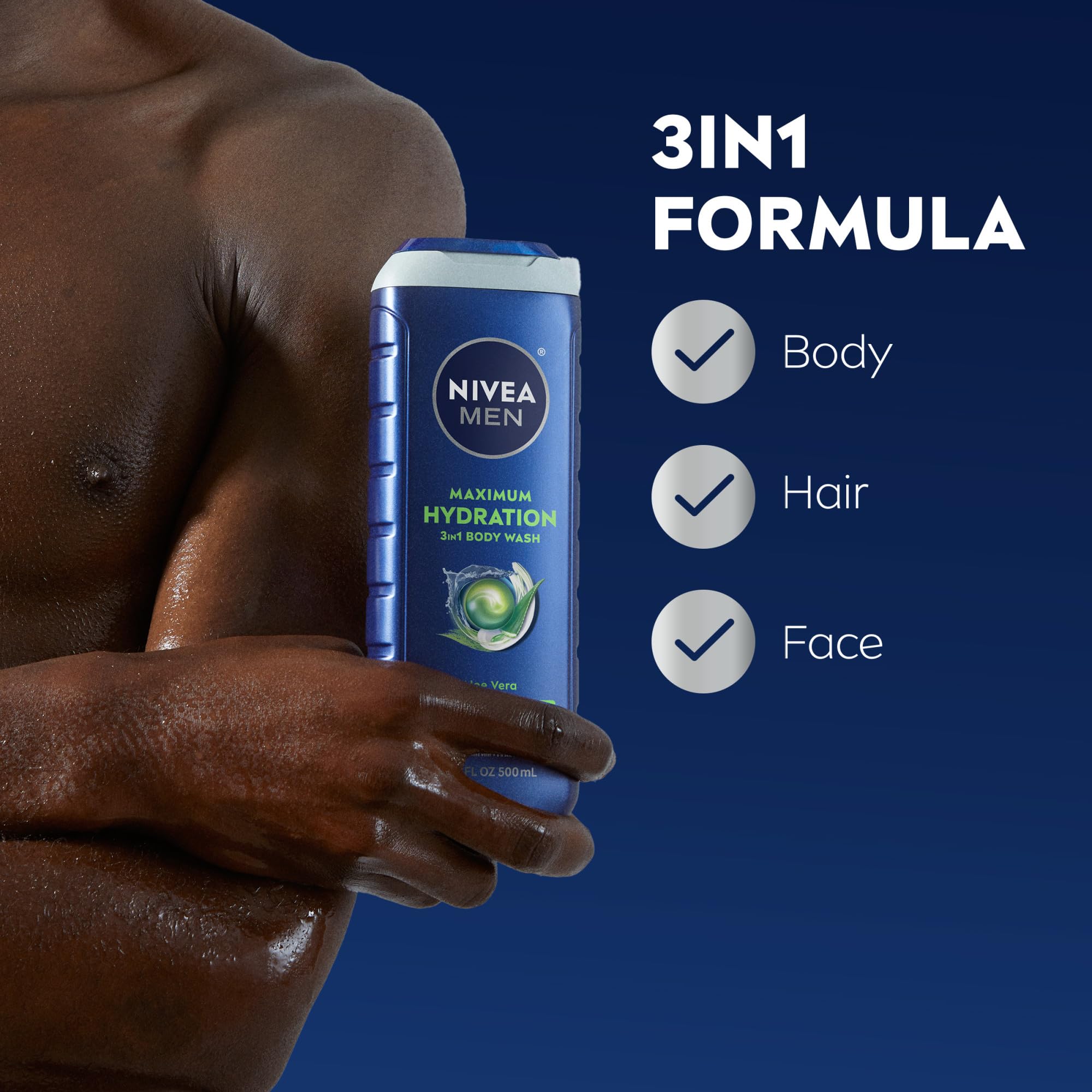 NIVEA MEN Aloe Vera, infusion apaisante pour hydratation durable.