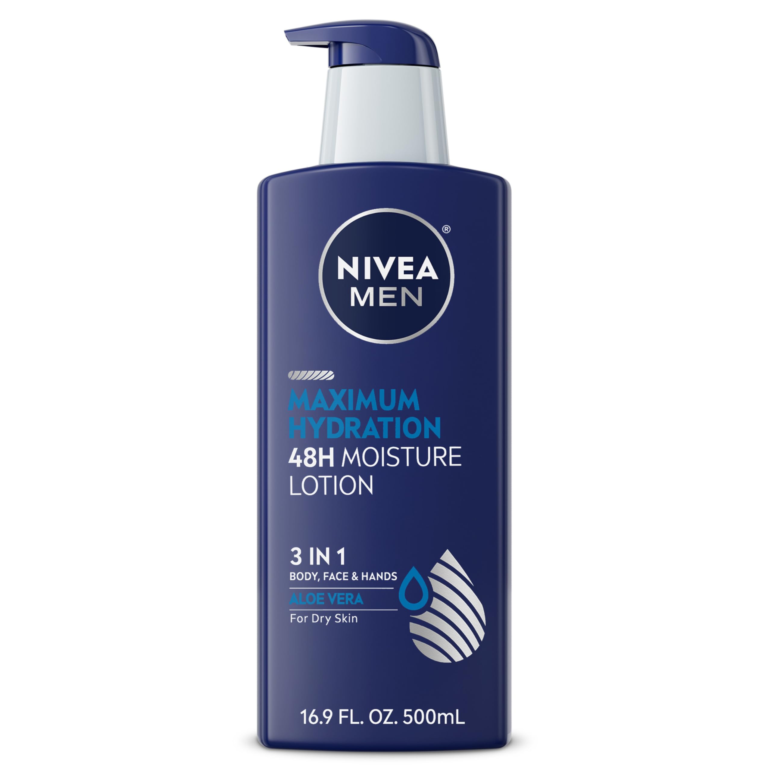 NIVEA MEN Bouteille Hydratation 48h: hydratation durable pour peau sèche.
