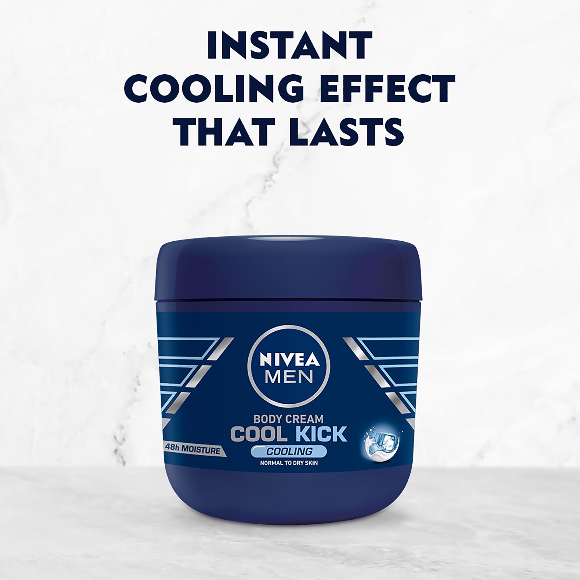 Texture légère de NIVEA Men Cool Kick Crème pour le corps qui pénètre rapidement et hydrate