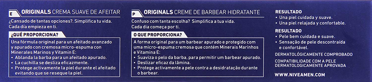 NIVEA MEN Crème de rasage douce, soin hydratant avant rasage.