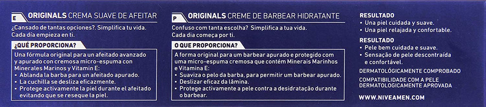 NIVEA MEN Crème de rasage douce, soin hydratant avant rasage.