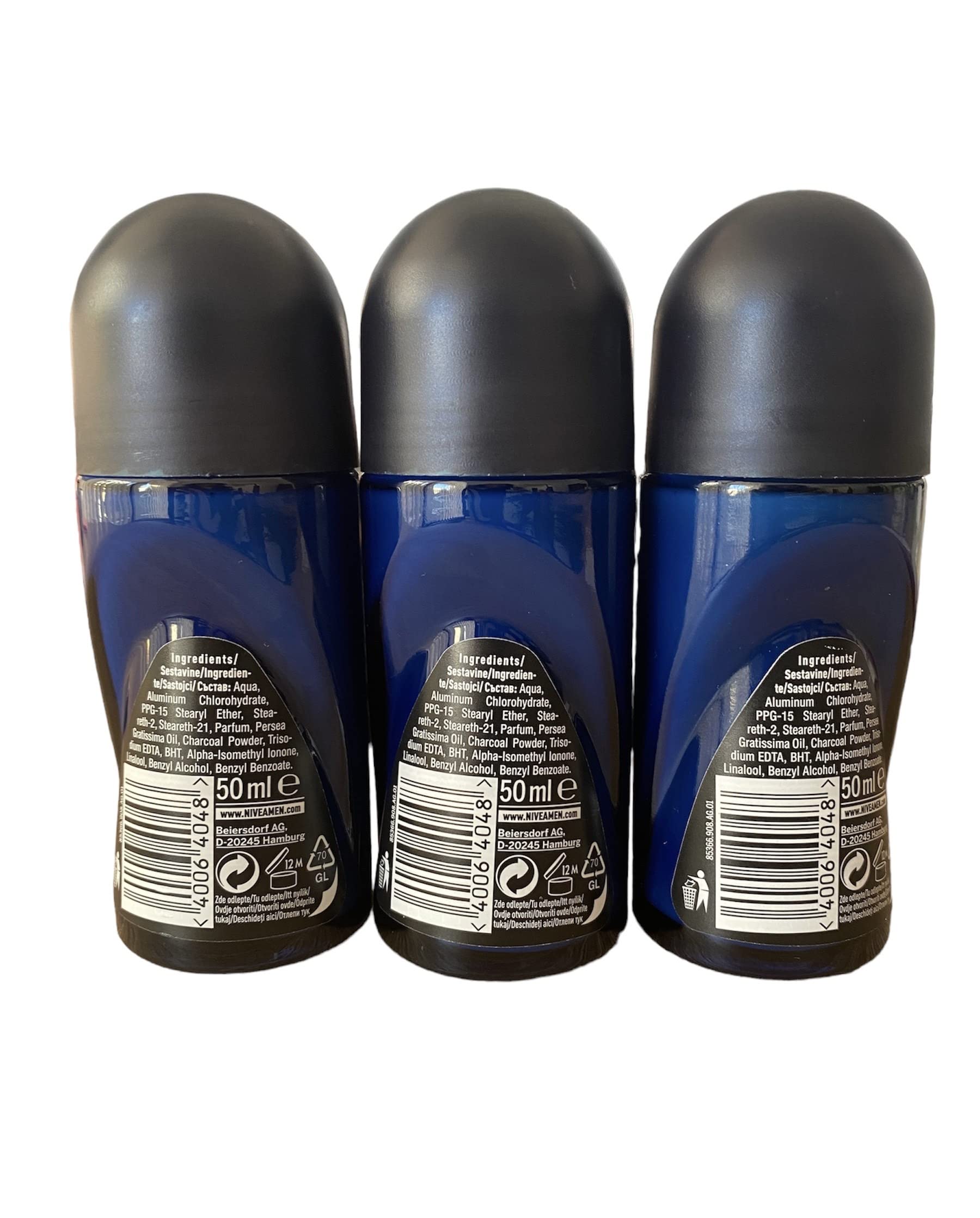 NIVEA Men roll-on application image showing easy glide for quick underarm refreshment.